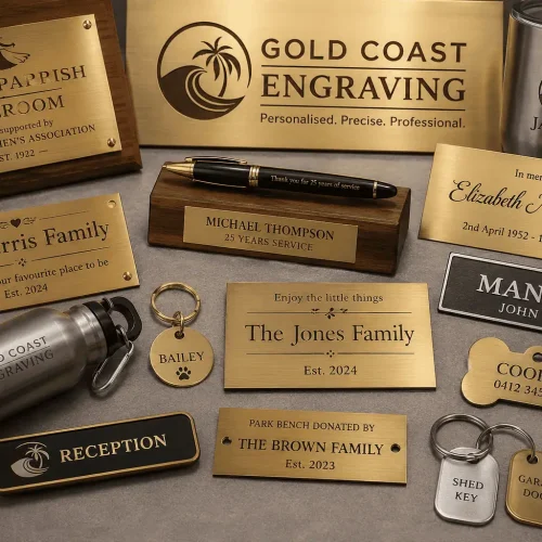 A sselection of brass items we engrave