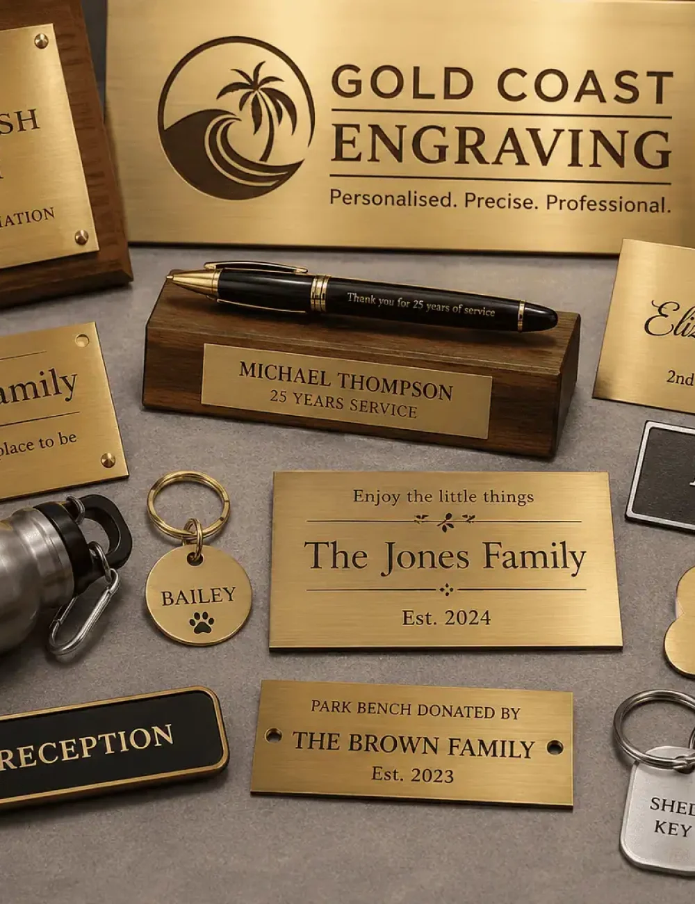 A sselection of brass items we engrave